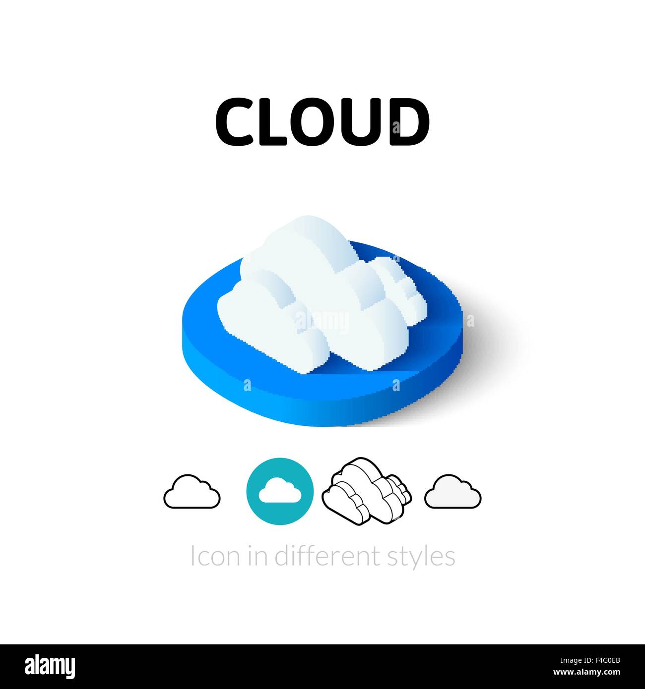Cloud-Symbol im anderen Stil Stock Vektor