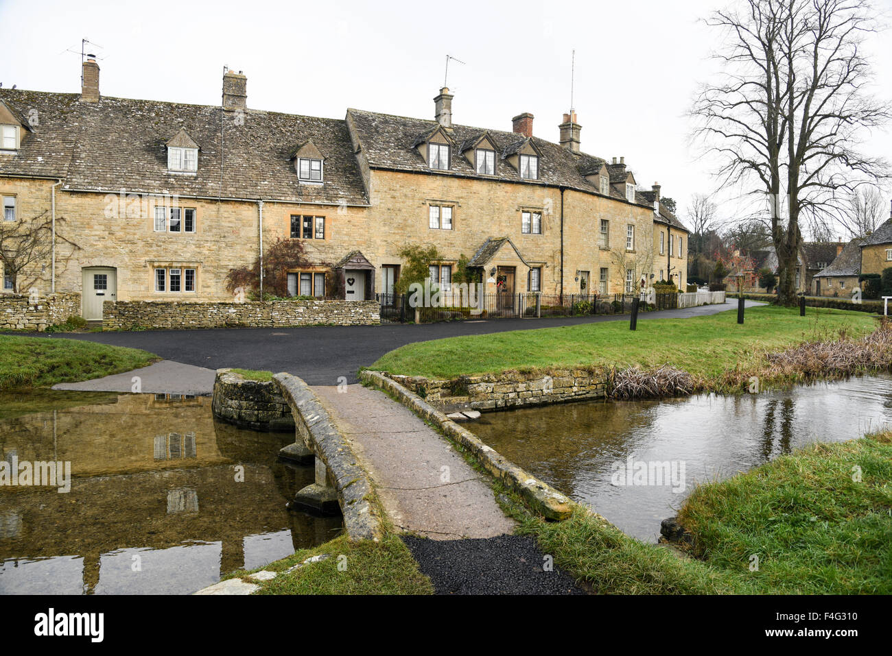 Stein auf dem Land in Lower Slaughter, cotswolds Stockfoto