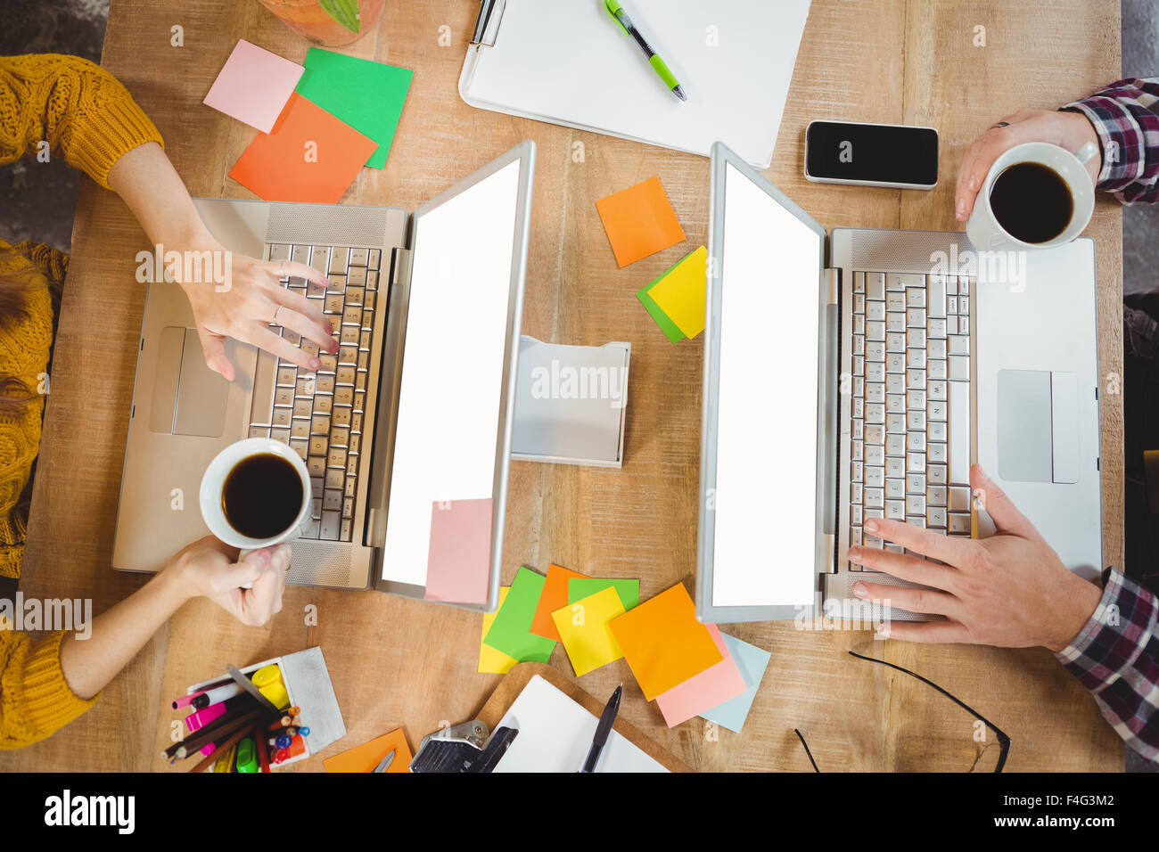 Business-Leute mit laptops Stockfoto