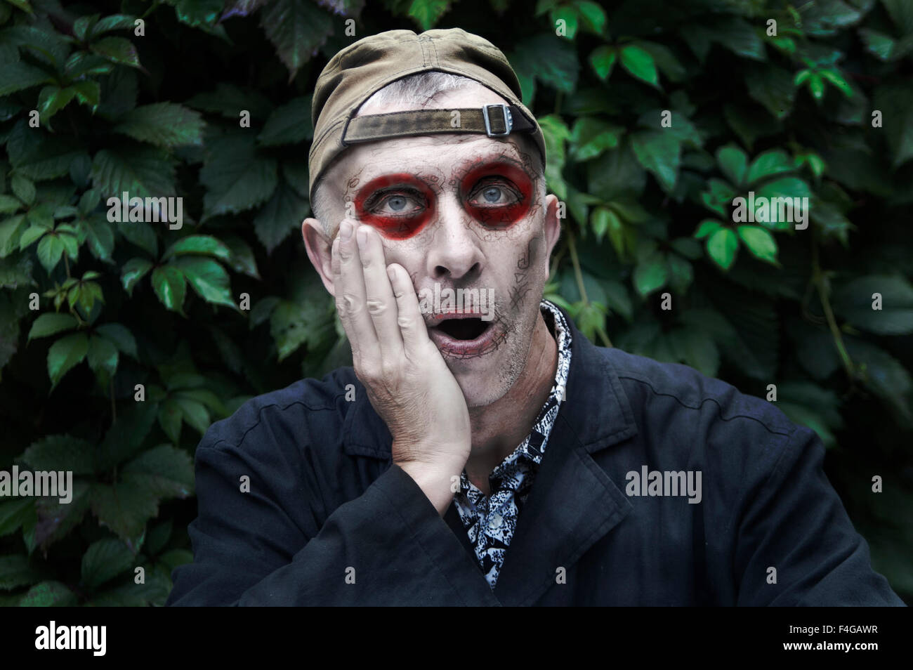 Halloween bemaltem Gesicht Stockfoto