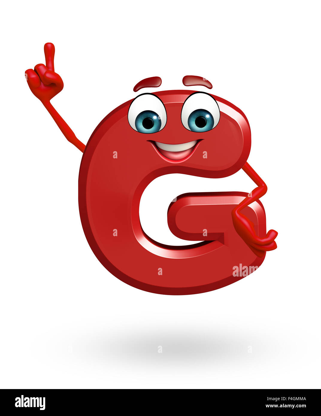 3D gerenderte Darstellung des Alphabets GCartoonFigur Stockfotografie