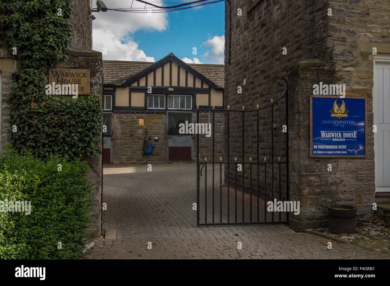 Stall bei Richmondshire, Middleham Village, North Yorkshire, England, Yorkshire Dales Stockfoto