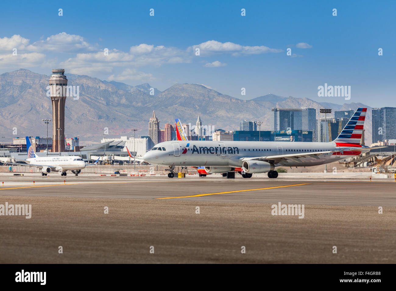 American Airlines-Futter für die Abreise am Las Vegas McCarran International Airport Stockfoto