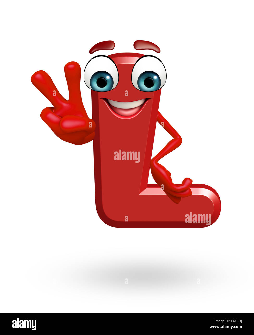 3D gerenderte Darstellung des Alphabets LCartoonFigur Stockfotografie