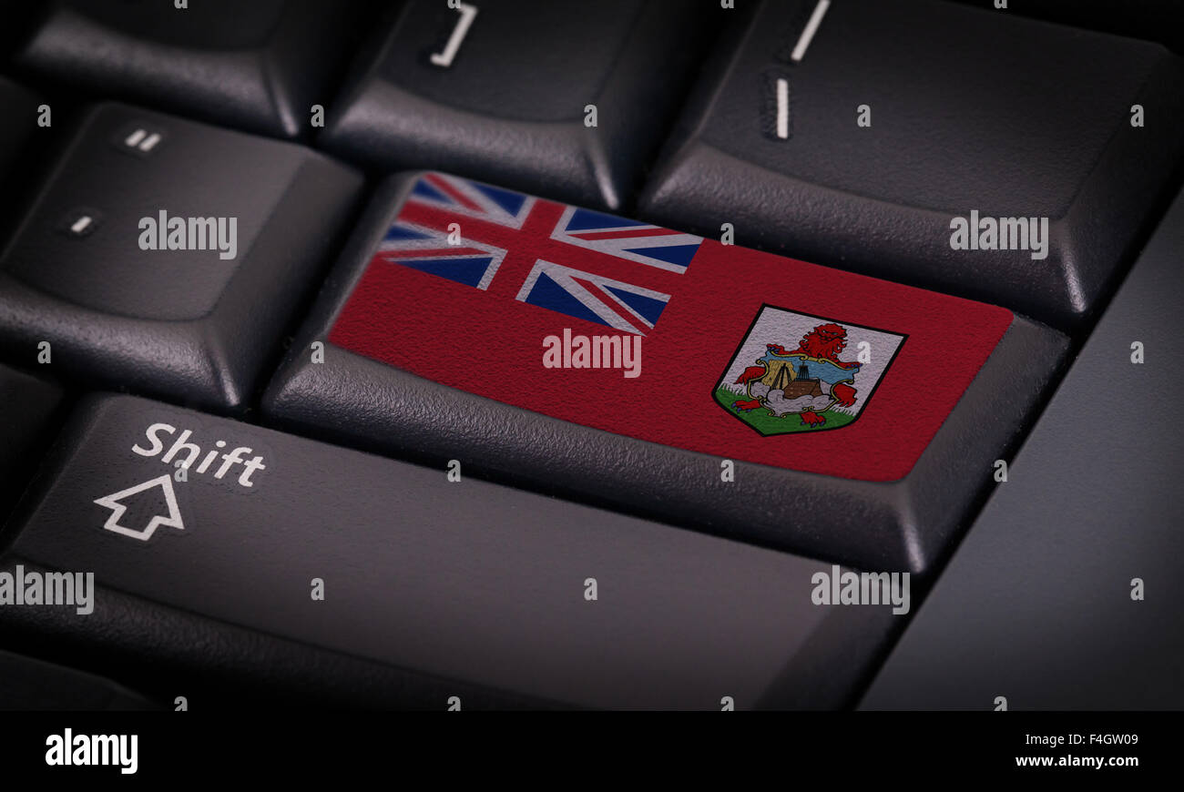 Flagge auf Schaltfläche Tastatur, Flagge von Bermuda Stockfoto