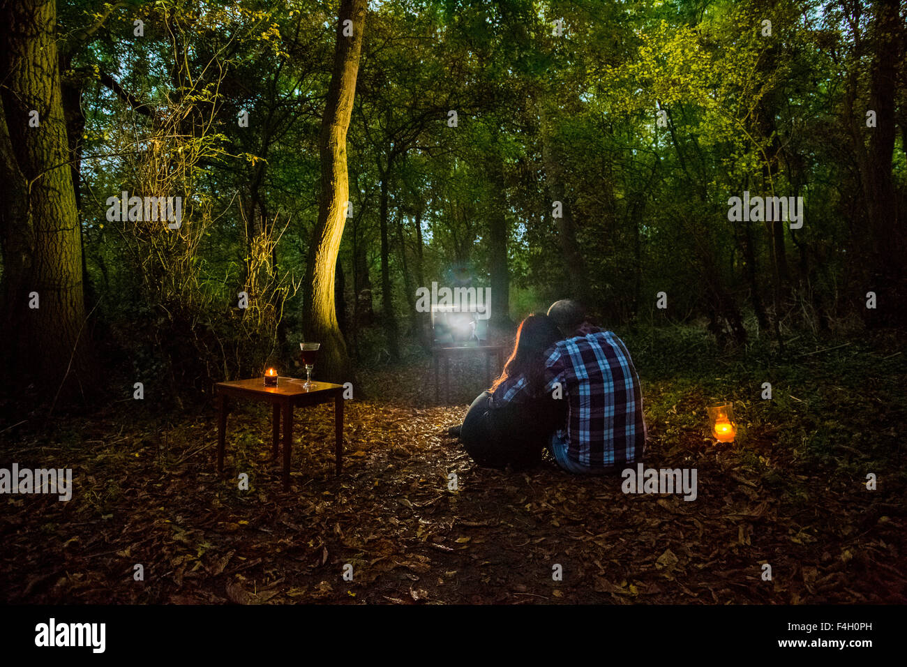 Romantik in den Wäldern Stockfoto