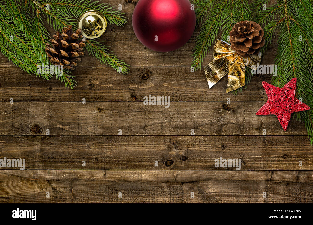 Weihnachtsschmuck mit Textfreiraum Stockfoto