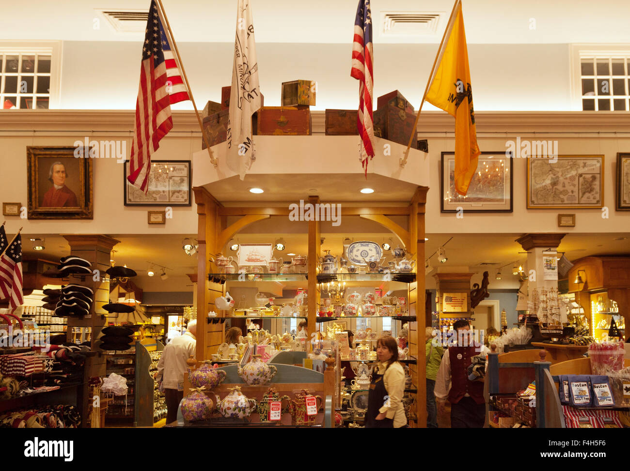 Der Geschenk-Shop-Interieur, Boston Tea Party Schiffe und Museum; Boston Massachusetts, USA Stockfoto