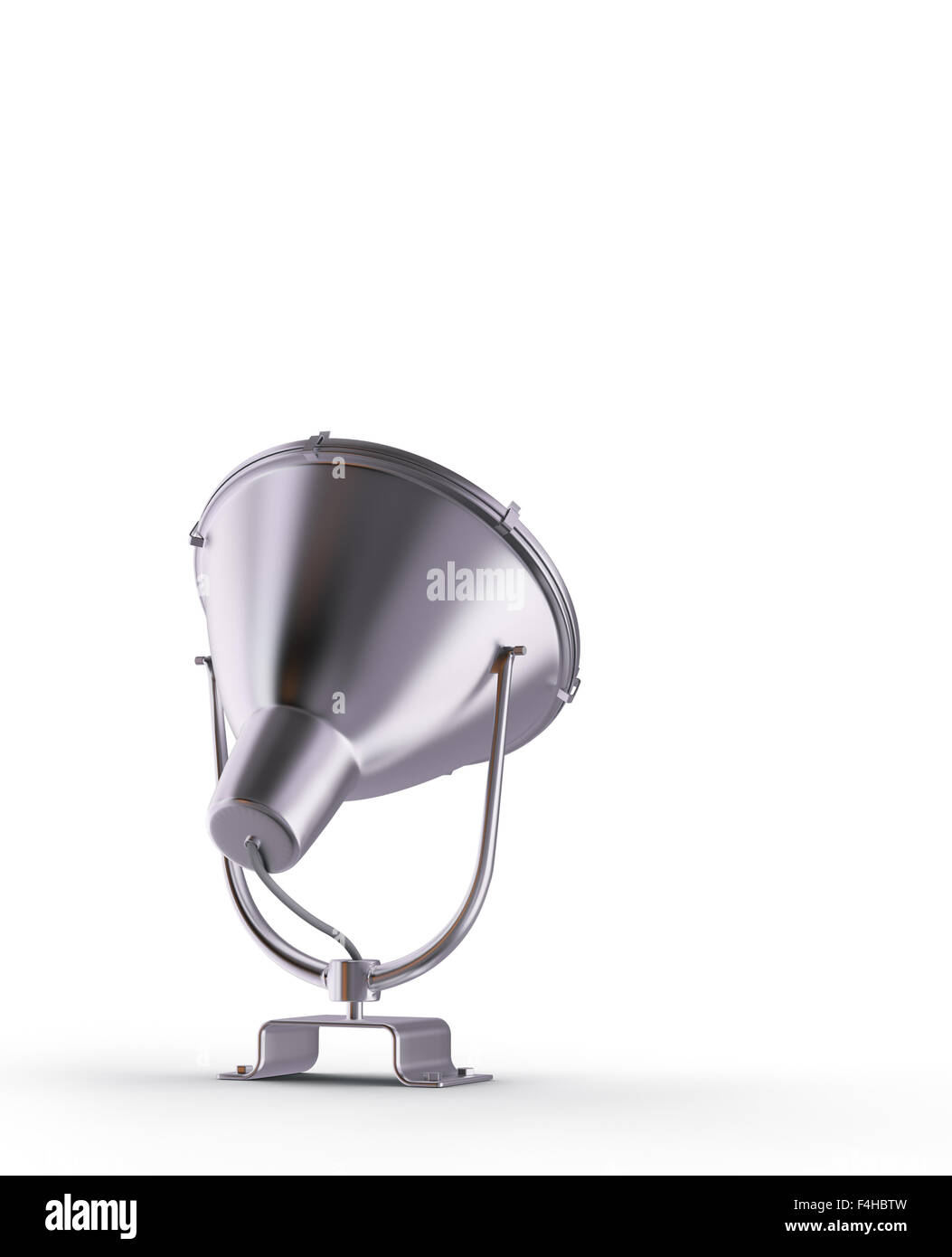 Metall Lampe über dem weißen Hintergrund 3D-Rendering Stockfoto