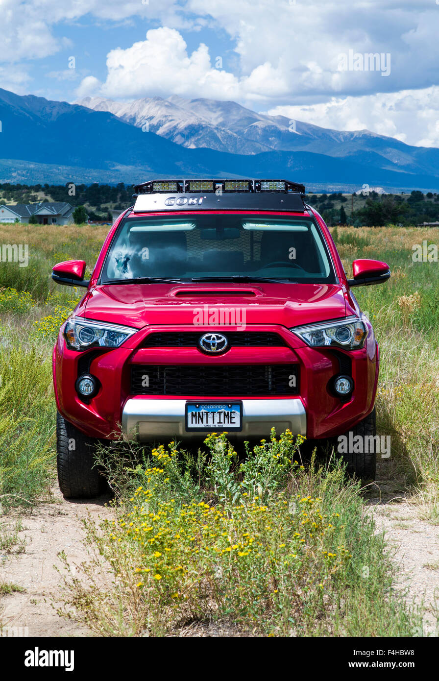 Rot 2015 Toyota 4Runner Trail Premium, zentralen Colorado, USA Stockfoto