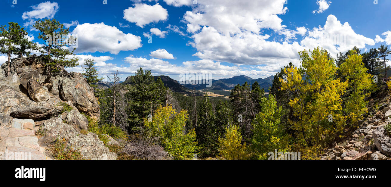Weiten Panoramablick; Viele Parks Kurve; Trail Ridge Road; Rocky Mountain Nationalpark; Colorado; USA Stockfoto