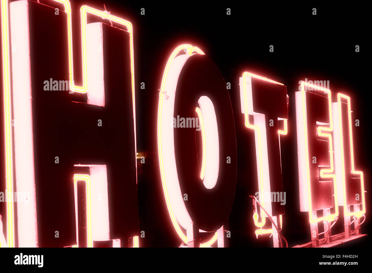 Neon-Schild für das hotel Stockfoto