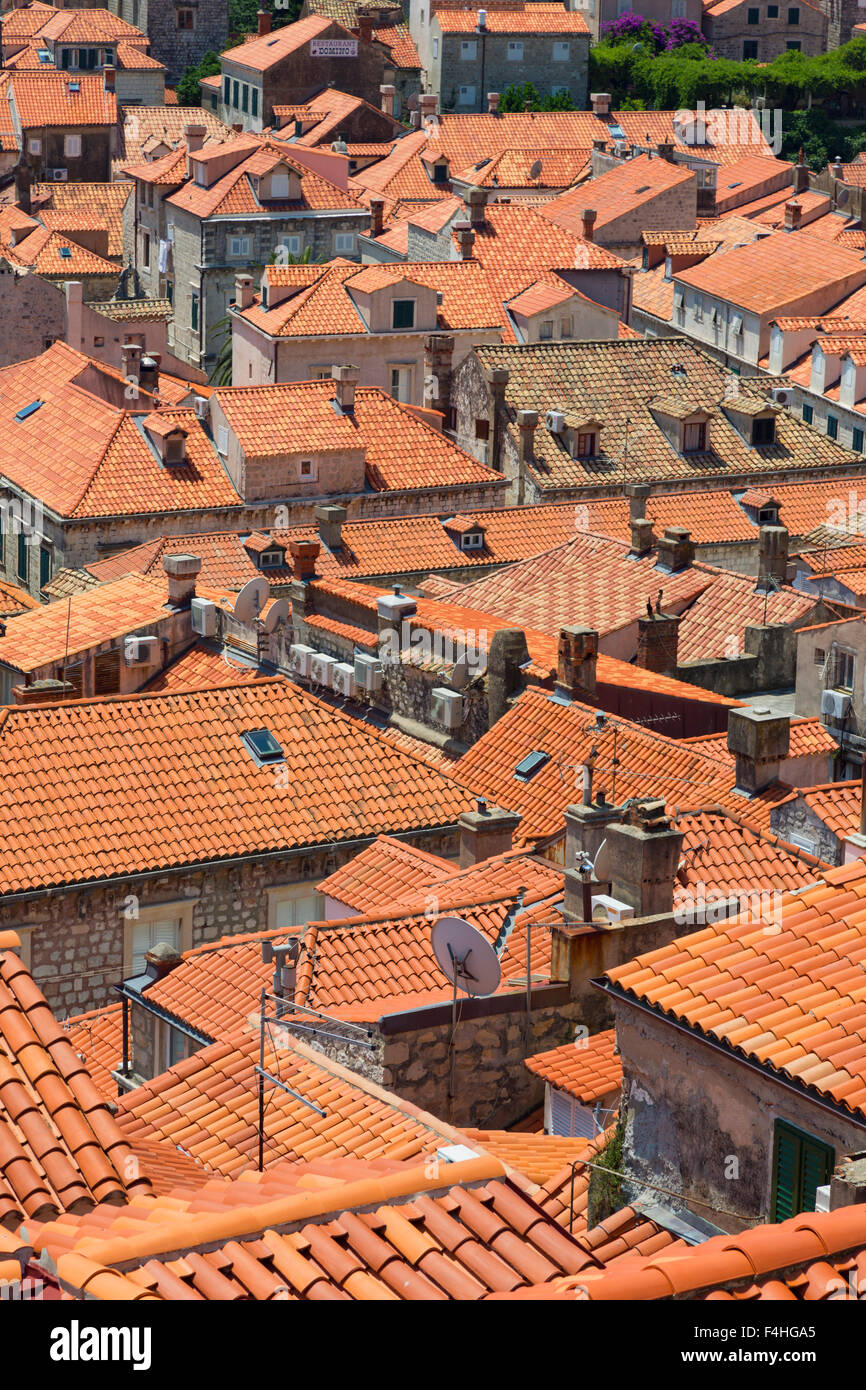 Dubrovnik, Grafschaft Dubrovnik-Neretva, Kroatien. Dächer in der Altstadt. Stockfoto