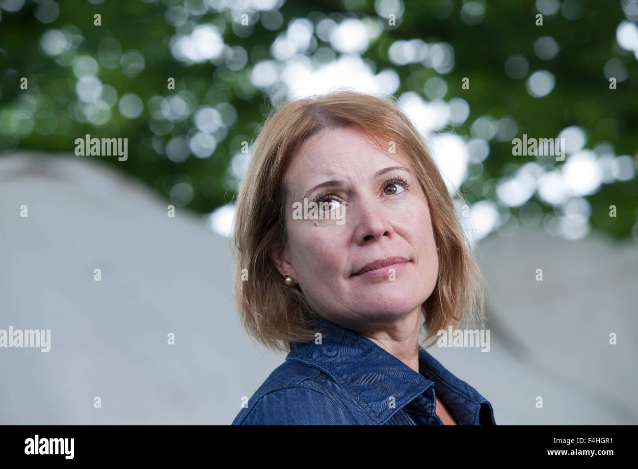 Cecilia Ekback, des schwedischen Autors an das Edinburgh International Book Festival 2015. Edinburgh, Schottland. 27. August 2015 Stockfoto