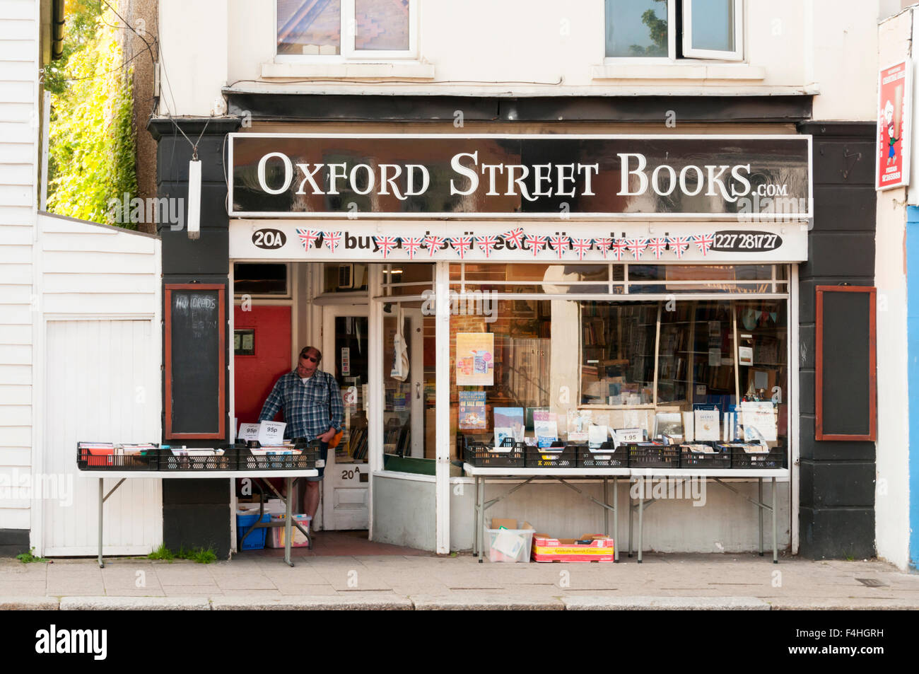 Oxford Street-Bücher in Whitstable, Kent. Stockfoto