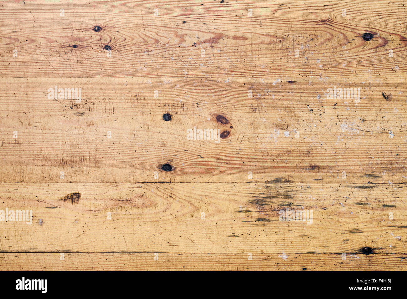 Alten Grunge Holzboden mit Rissen und Kratzern, Foto Hintergrundtextur Stockfoto