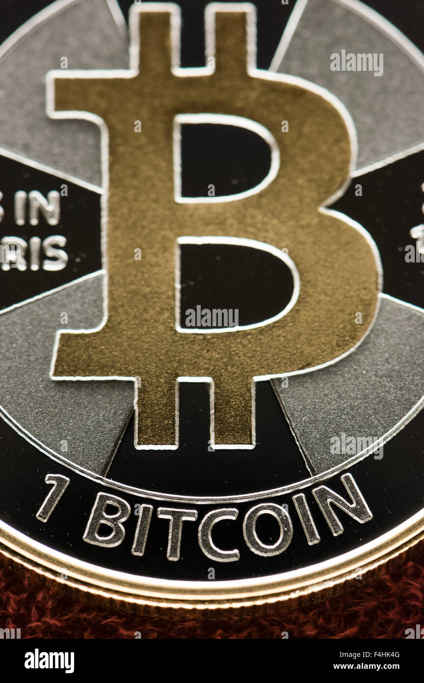 Körperliche Casascius Silbermünze Bitcoin (BTC 1 Stockfotografie - Alamy