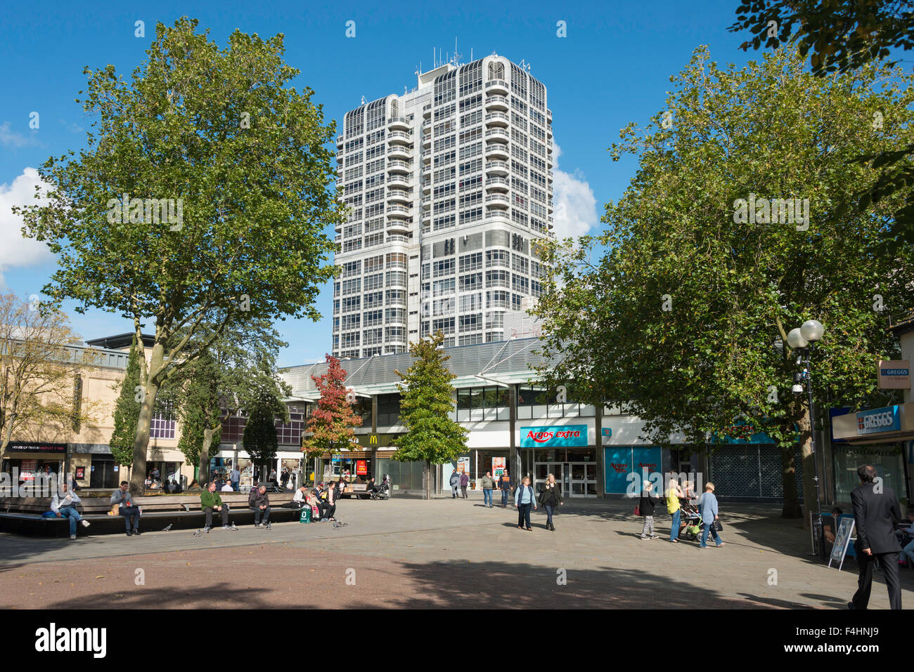 David Murray John Tower vom Canal Walk, Swindon, Wiltshire, England, Vereinigtes Königreich Stockfoto