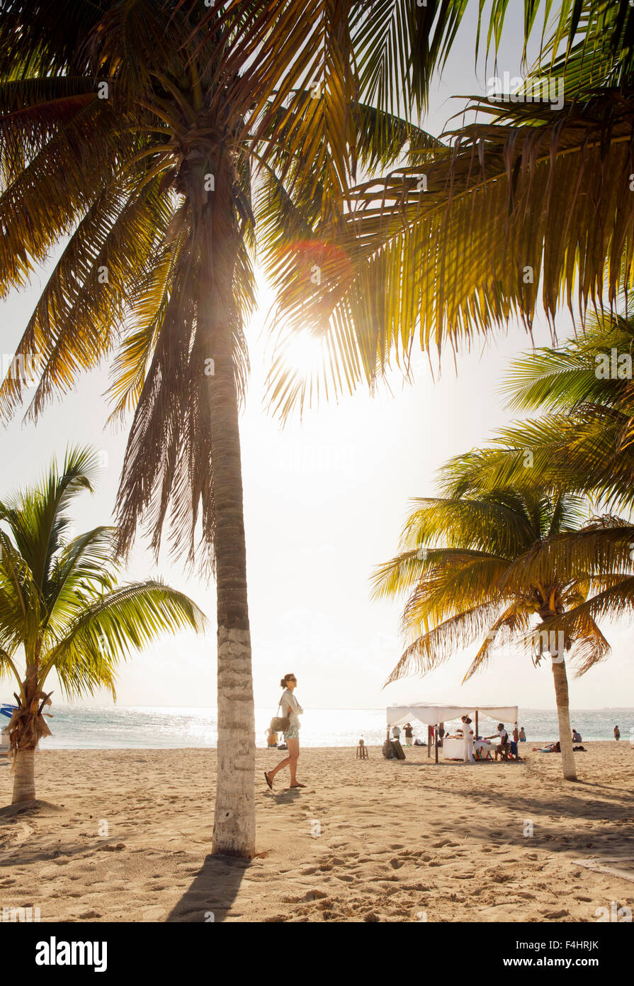 Der Strand auf der Isla Mujeres, Quintana Roo, Mexiko. Stockfoto