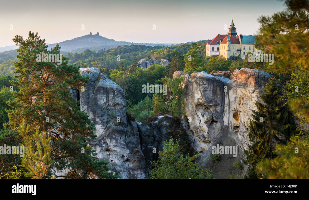 Schloss Hruba Skala, Böhmisches Paradies, Cesky Raj, Tschechische Republik, Europa Stockfoto