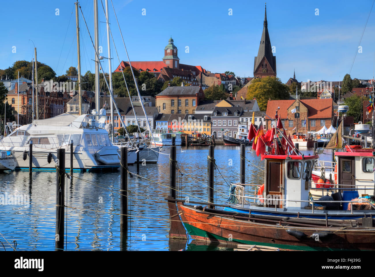 Flensburg, historischen Hafen, Schleswig-Holstein, Deutschland Stockfoto