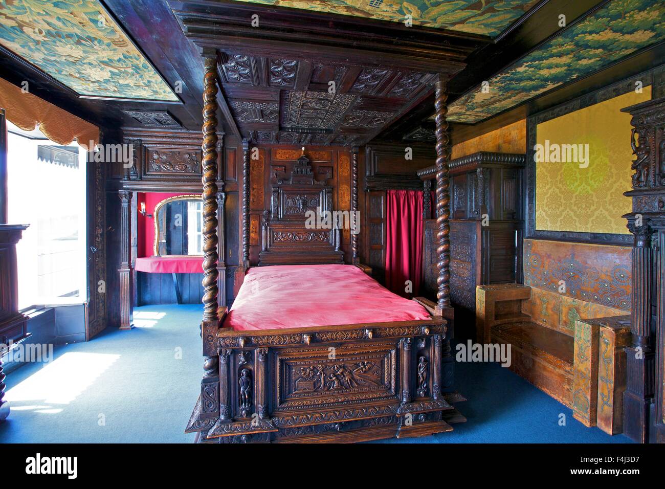 Victor Hugos Zimmer, Hauteville House, Victor Hugos Haus, St. Peter Port, Guernsey, Channel Islands, Vereinigtes Königreich, Europa Stockfoto