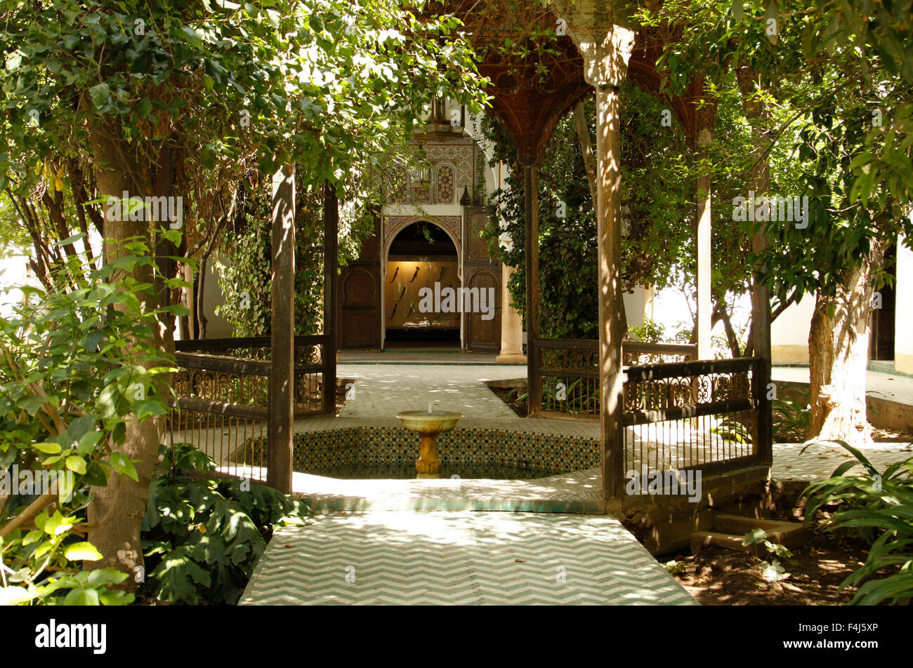 Dar Si Said Museum in Marrakesch, Marokko (Innenhof) Stockfoto