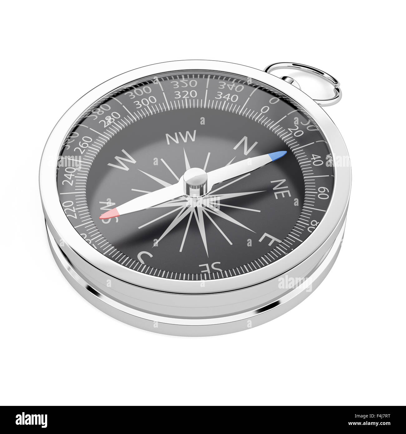 3D Render des Kompasses isoliert auf weißem Hintergrund Stockfoto