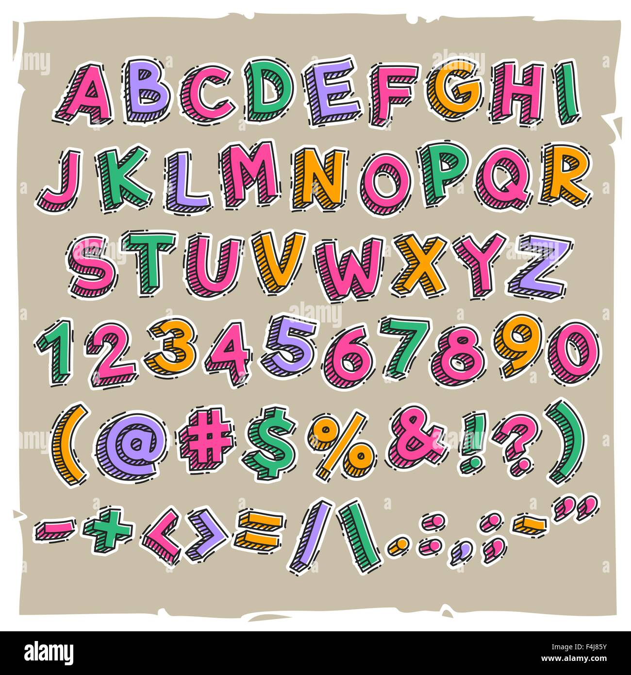 Lustige Cartoon Buchstaben und Zahlen Alamy