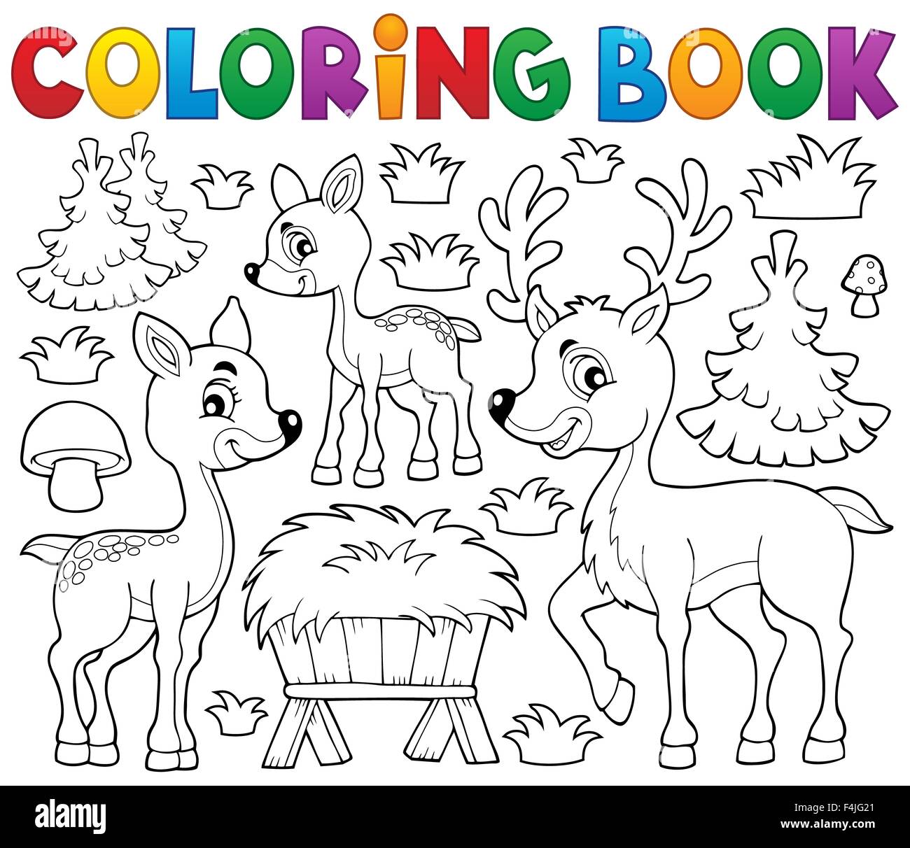 Malvorlagen Hirsch Buchthema 1 - Bild-Darstellung. Stockfoto