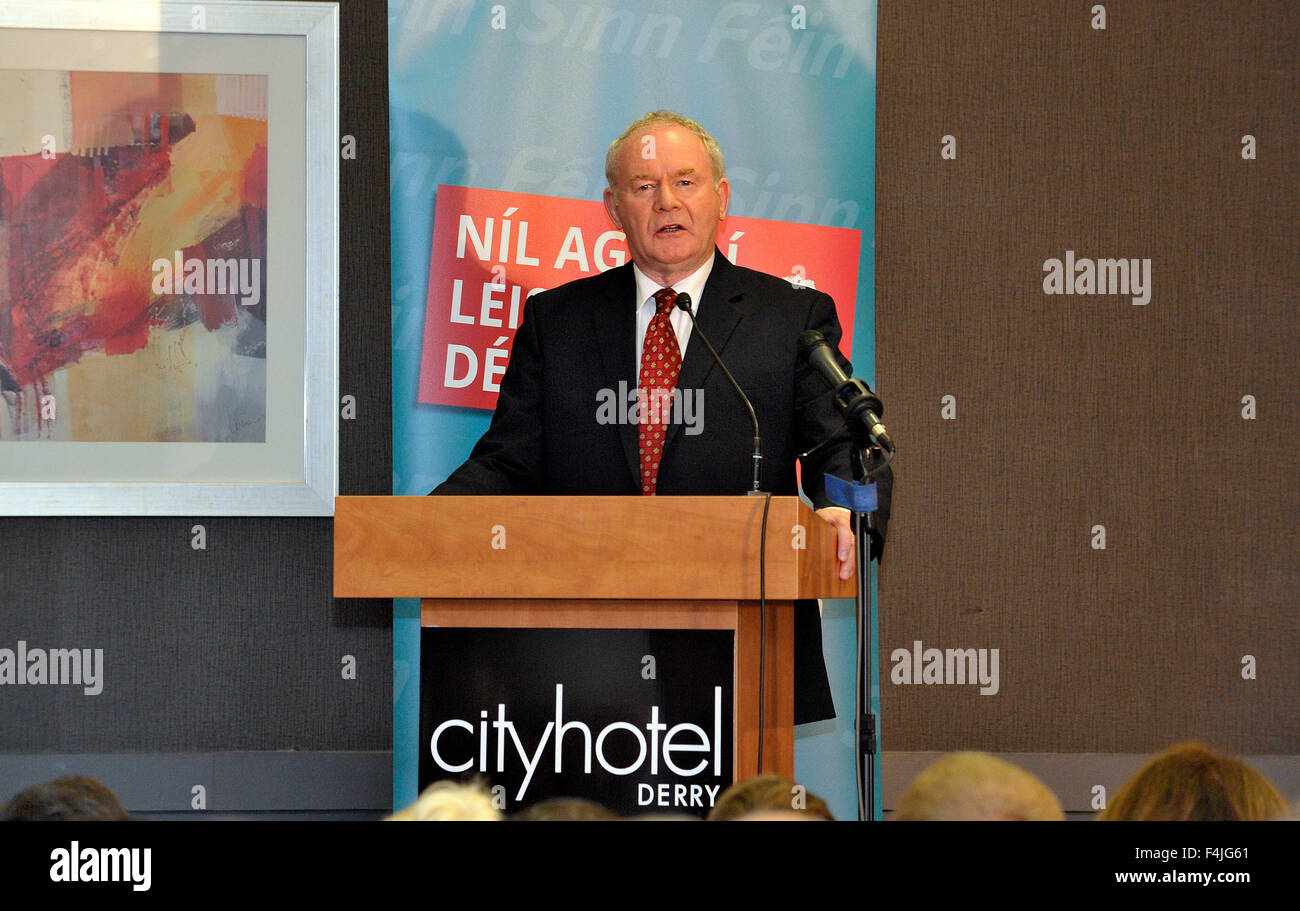Nordirland stellvertretende erste Minister und MP, Martin McGuinness. Stockfoto