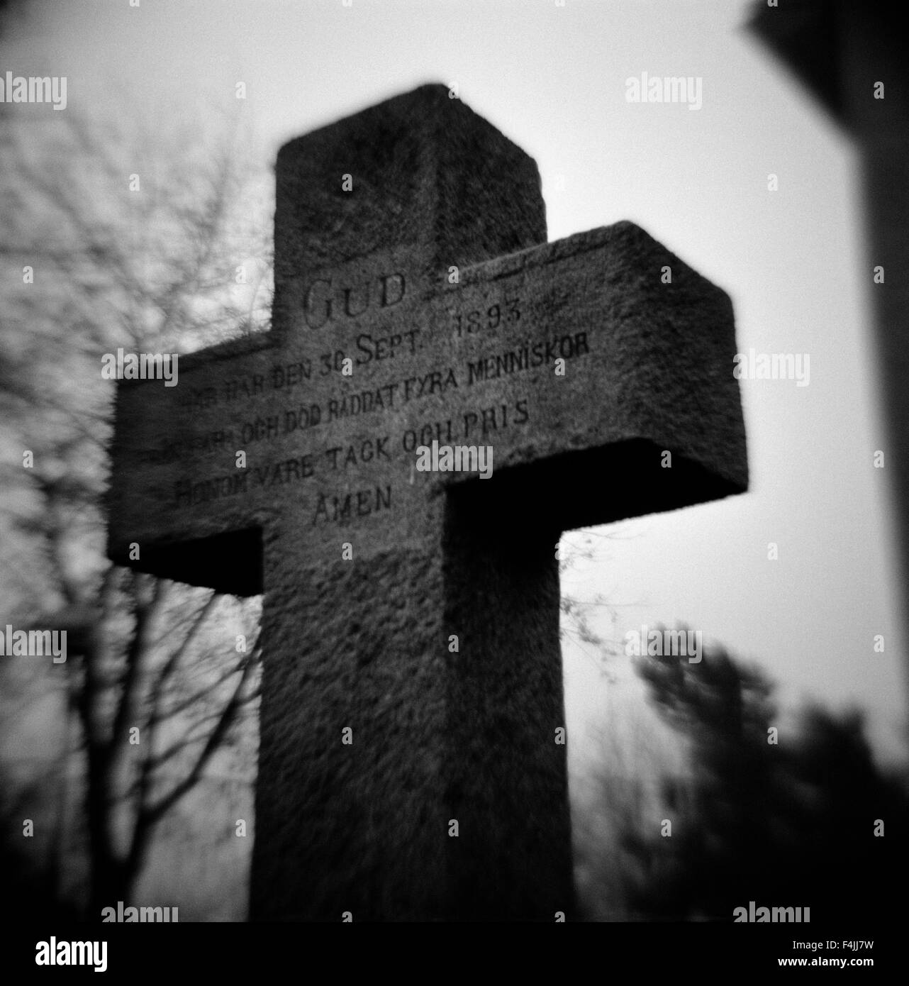 Kreuz auf dem Friedhof, selektiven Fokus Stockfoto