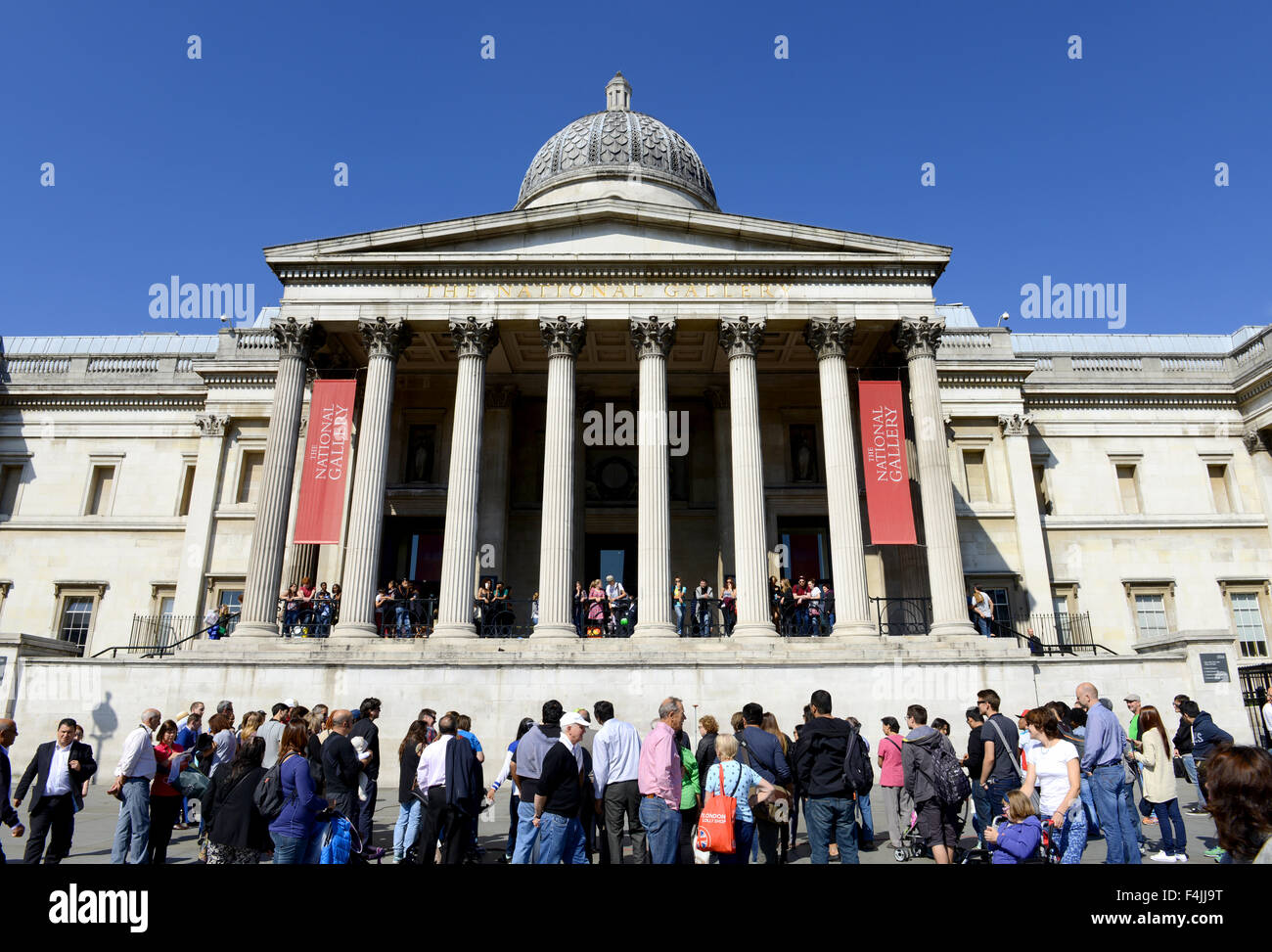 Die National Gallery Kunst Museum, Trafalgar Square, City of Westminster, Central London Stockfoto