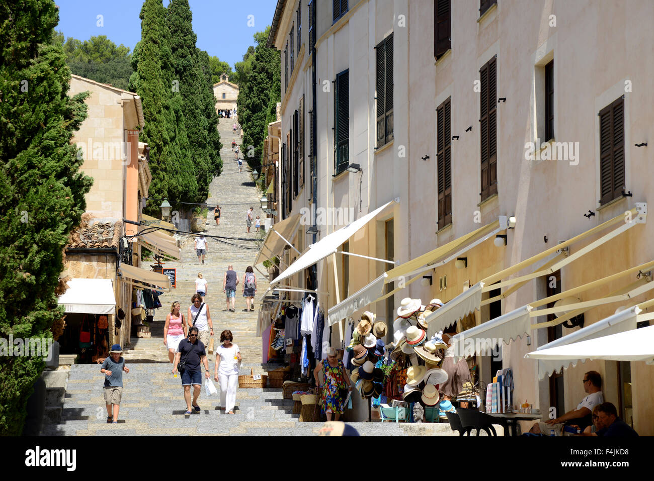 Calvari Stufen, Pollensa, Pollenca, Mallorca, Mallorca, Balearen, Spanien Stockfoto