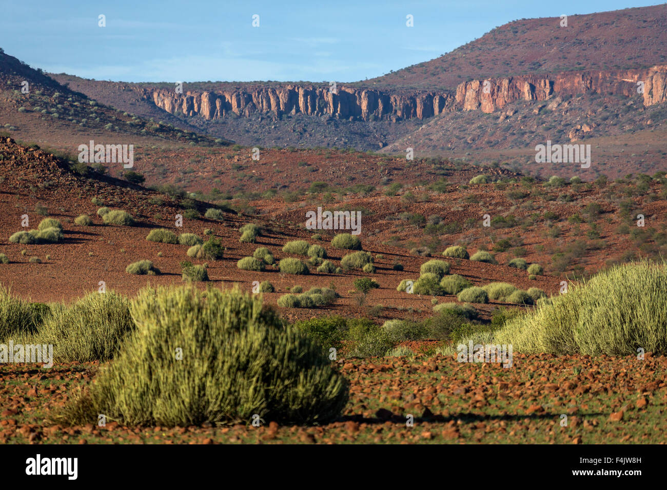 Landscape von Etendeka Mountain Camp in der Nähe von Etosha Nationalpark, Namibia, Afrika Stockfoto