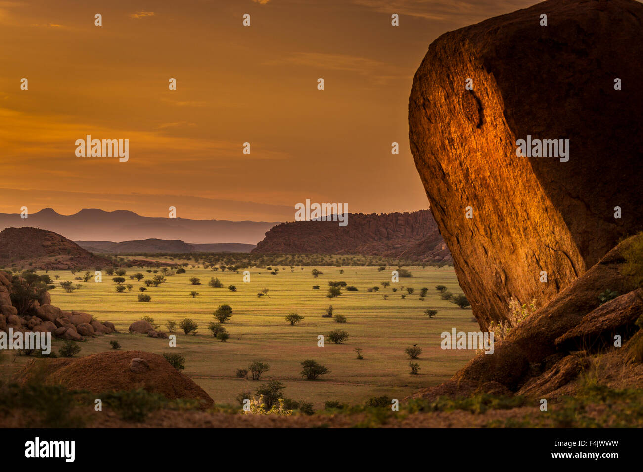 Landschaft von Twyfelfontein Country Lodge, Namibia, Afrika Stockfoto