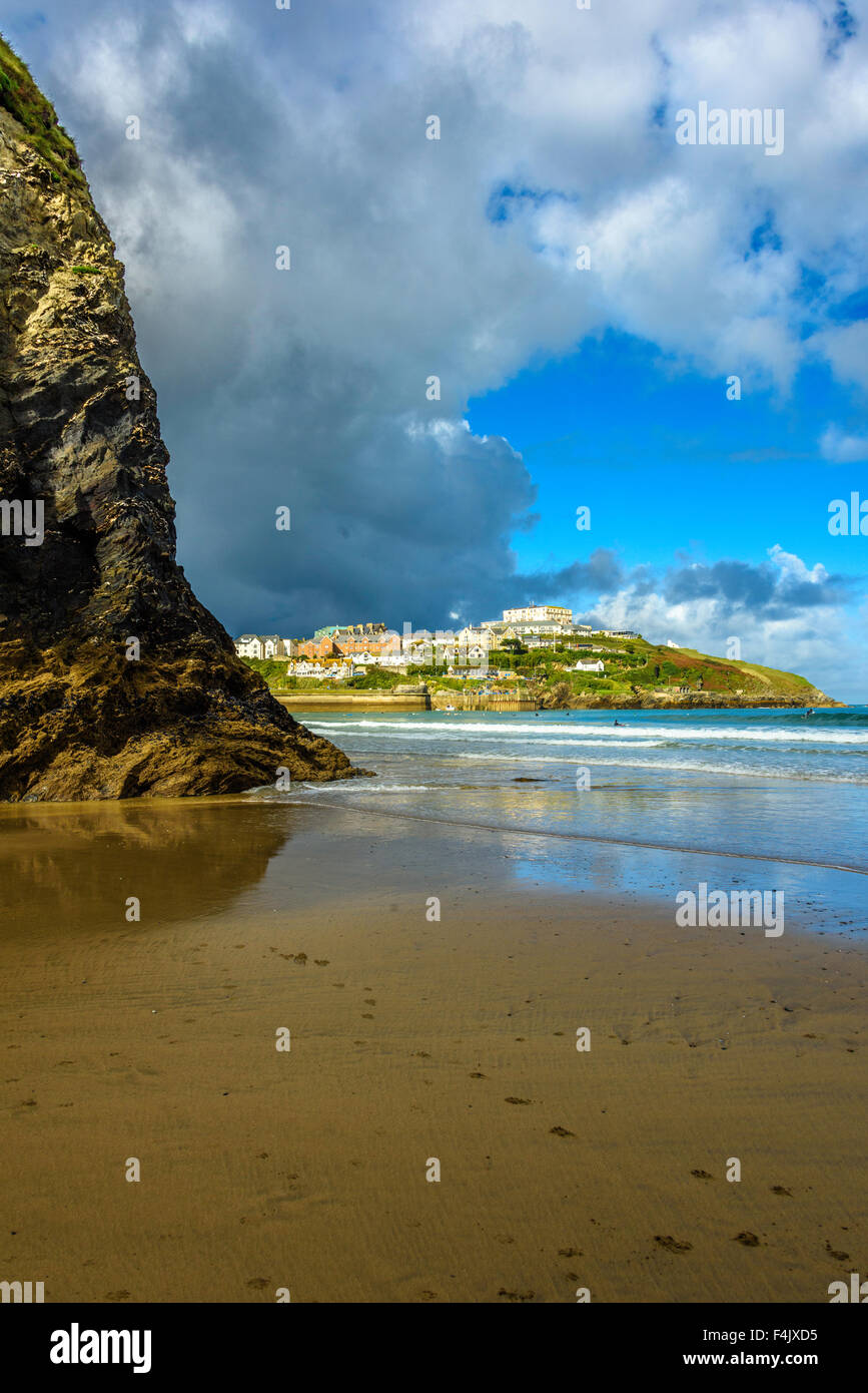 Blick entlang der North Cornish Küste zwischen Newquay und Porth Stockfoto