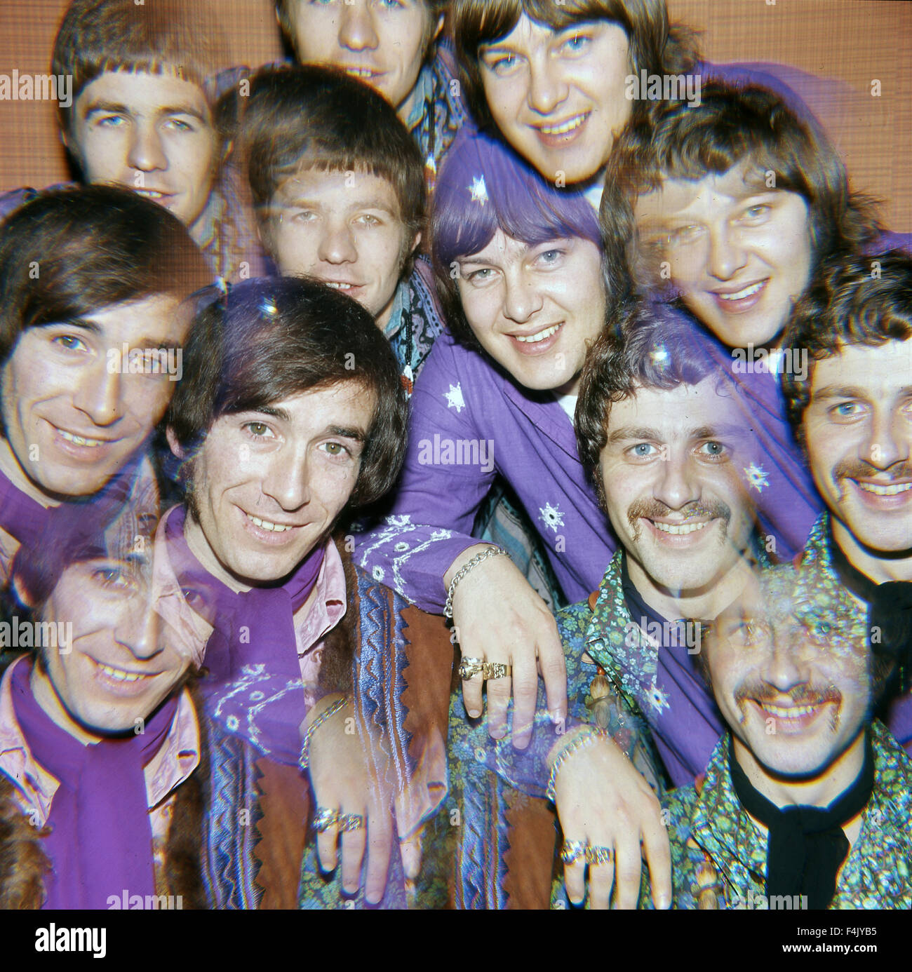 FLOWERPOT MEN UK-pop-Gruppe im Jahr 1967. Im Uhrzeigersinn von unten links: Neil Landon, Peter Nelson, Robin Shaw, Tony Burrows Stockfoto