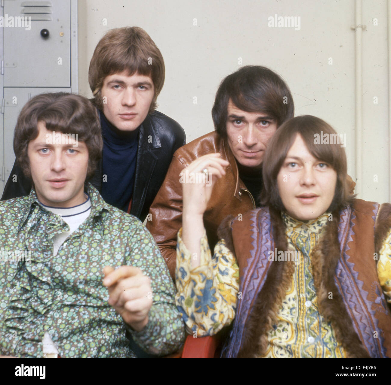 FLOWERPOT MEN UK-pop-Gruppe im Jahr 1967. Von links: Tony Burrows, Peter Nelson, Neil Landon, Robin Shaw. Foto Tony Gale Stockfoto