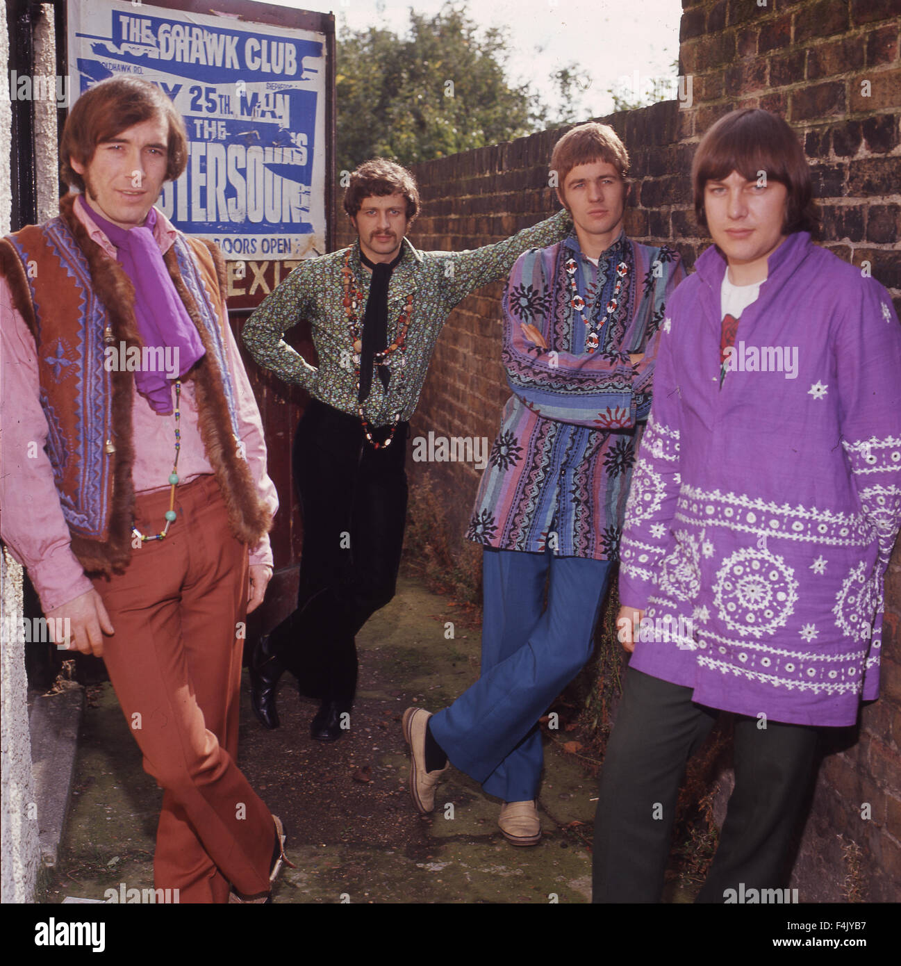 FLOWERPOT MEN UK-pop-Gruppe im Jahr 1967. Vom linken Neil Landon, Tony Burrows, Peter Nelson, Robin Shaw Stockfoto