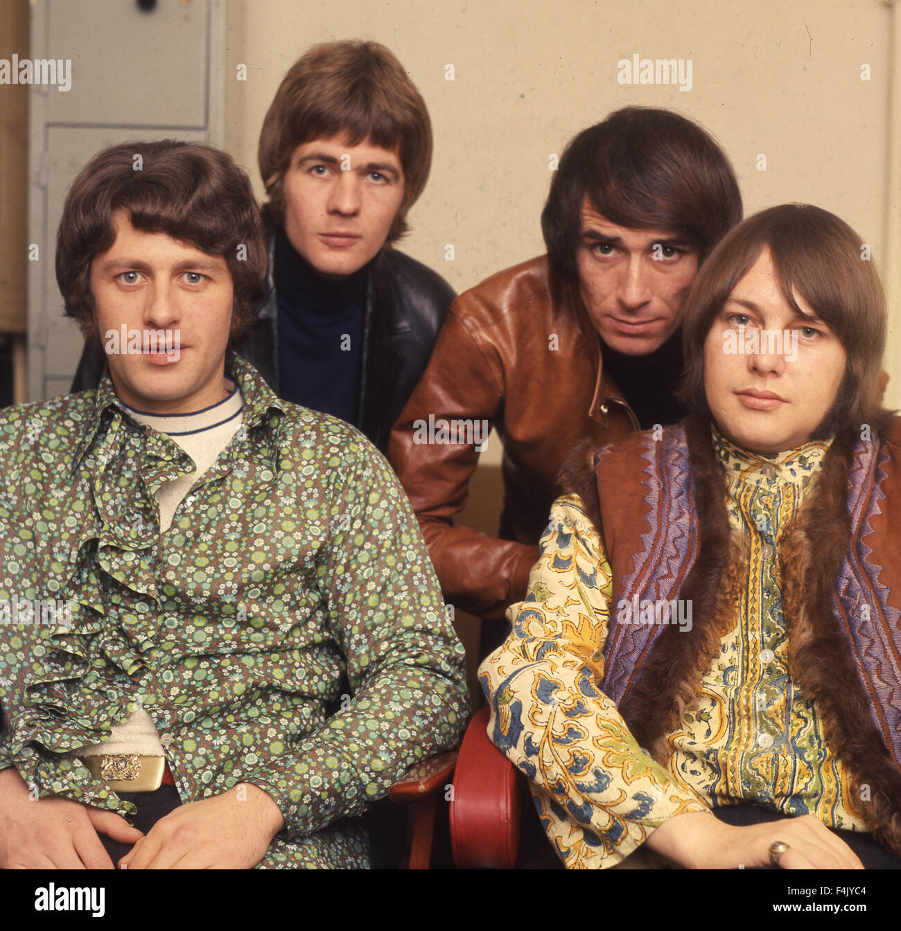 FLOWERPOT MEN UK-pop-Gruppe im Jahr 1967. Von links: Tony Burrows, Peter Nelson, Neil Landon, Robin Shaw. Foto Tony Gale Stockfoto