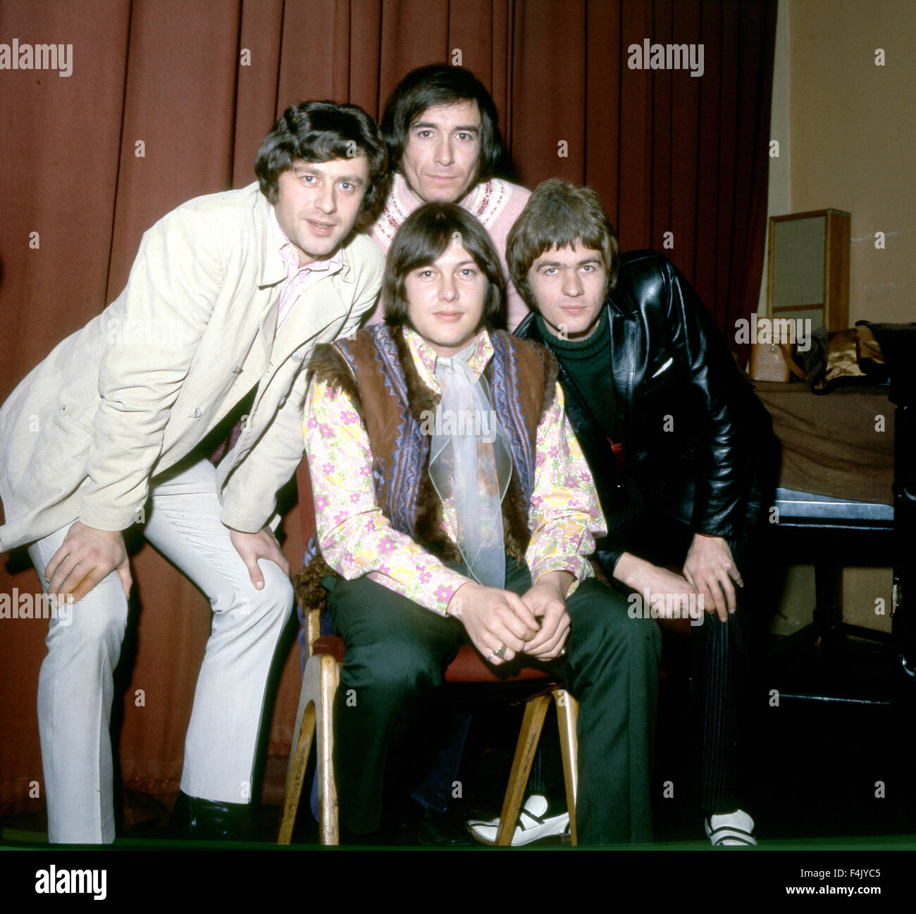 FLOWERPOT MEN UK-pop-Gruppe im Jahr 1967. Vom linken Tony Burrows, Robin Shaw (seated) Neil Landon, Peter Nelson Foto Tony Gale Stockfoto