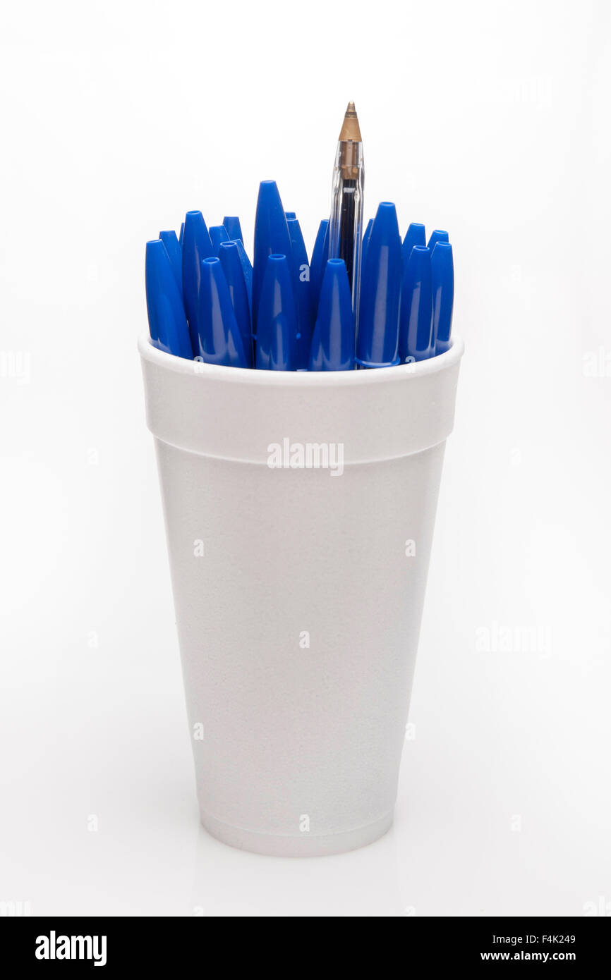 Bic Kugelschreiber kristall blau weiß Federmäppchen Stockfoto