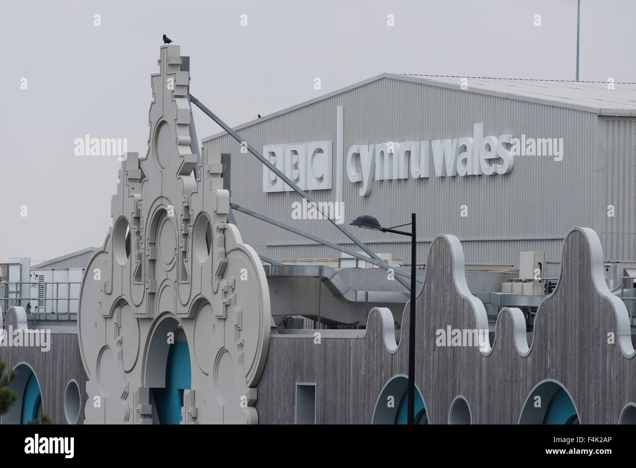 BBC Cymru Drama Studios in Porth Teigr, Cardiff Bay, South Wales. Stockfoto