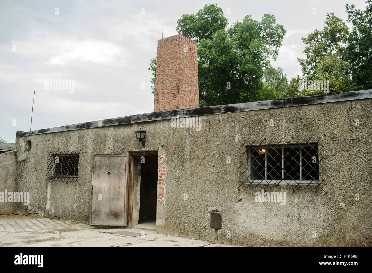 Eine Außenansicht eines der Gaskammern, die von den Nazis benutzt, um gas-jüdische Häftlinge Stockfoto