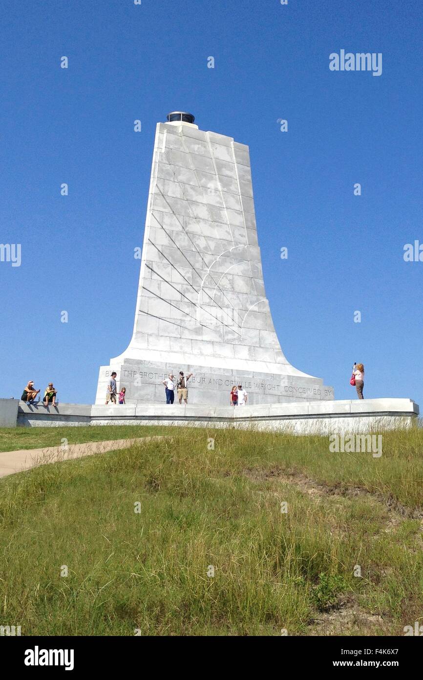 Memorial Tower an der Wright Brothers National Memorial in Kill Devil Hills, North Carolina Stockfoto