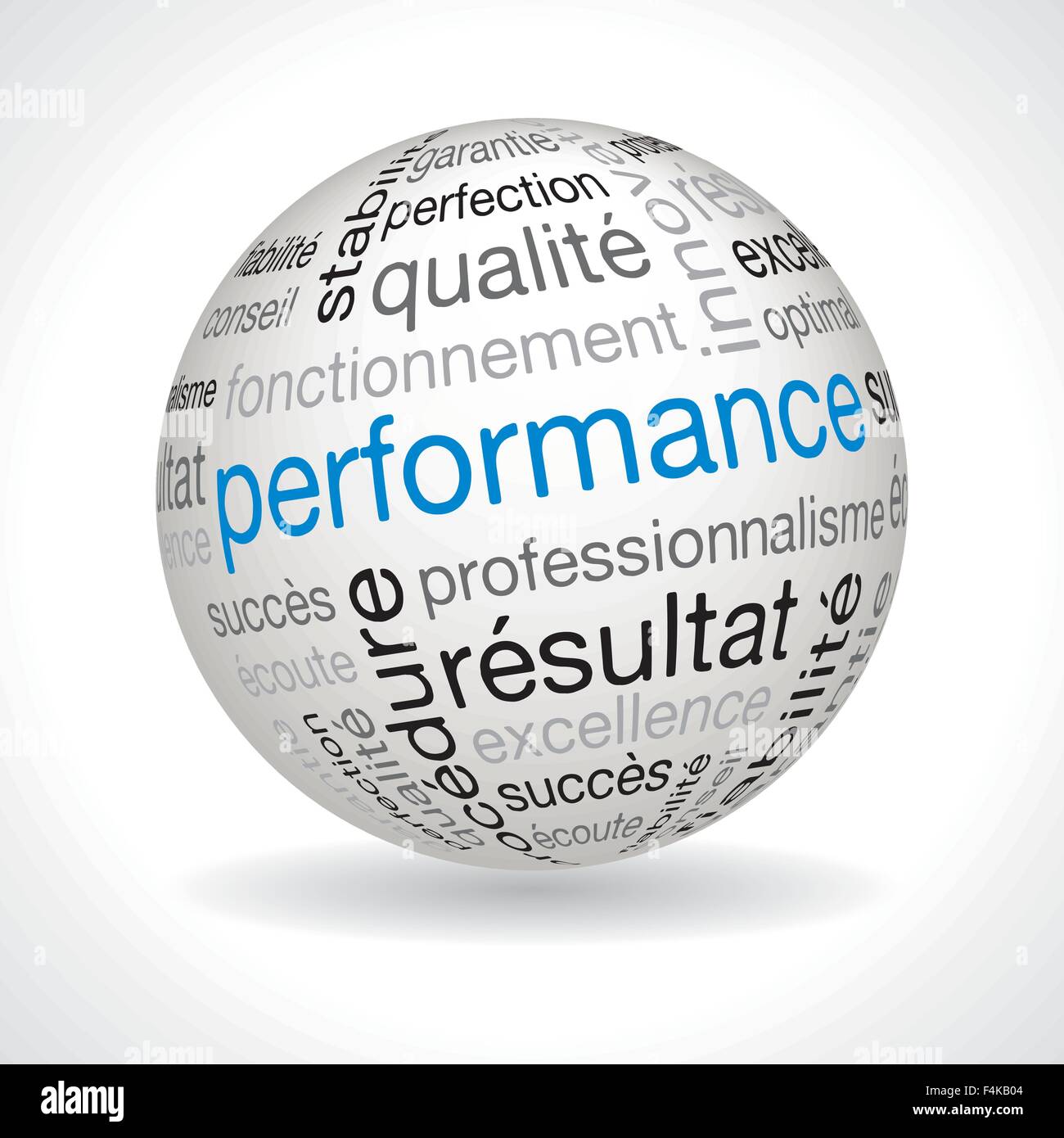 Französische "Performance" Kugel mit keywords Stock Vektor