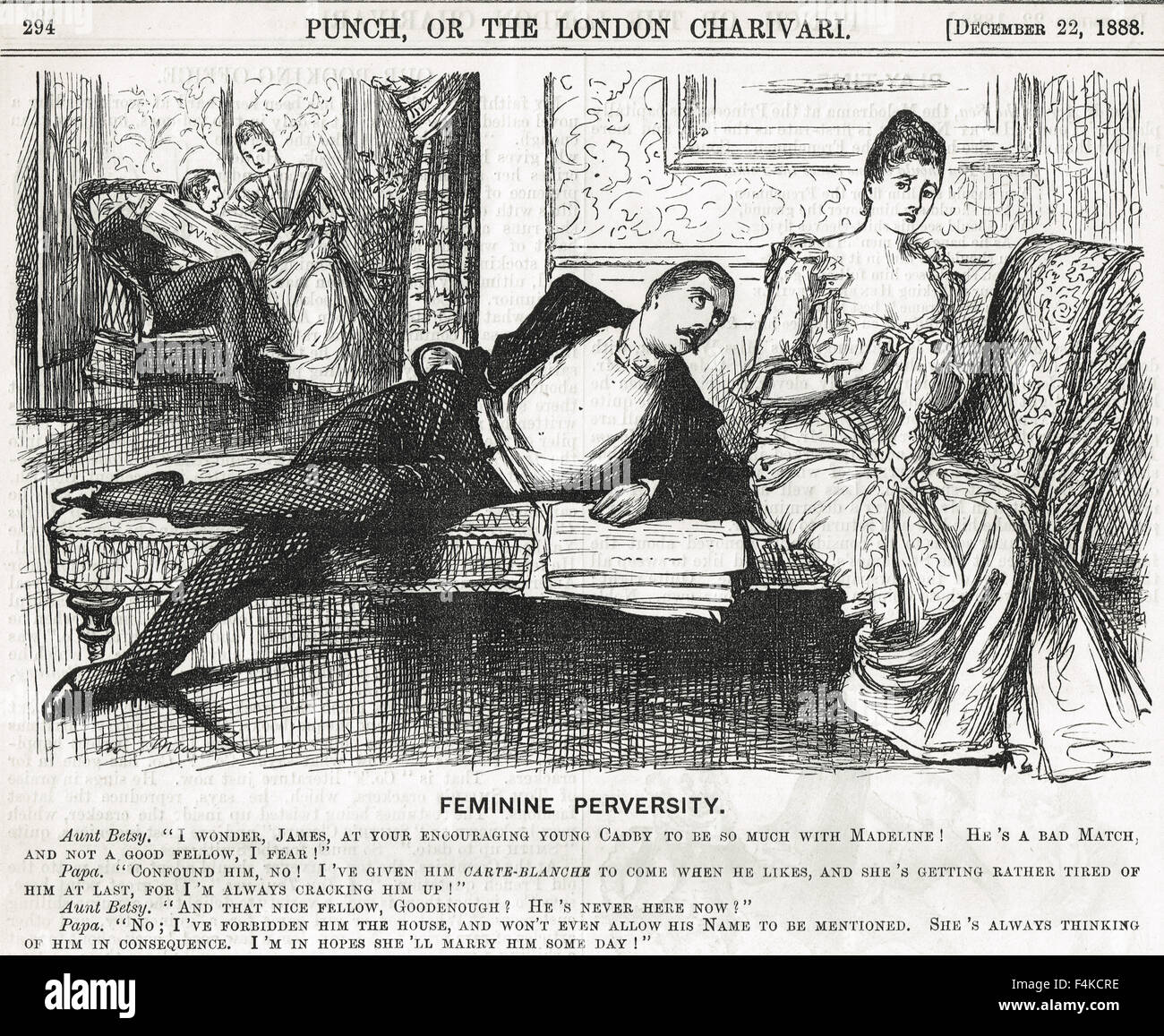 Umgekehrte Psychologie Punch Cartoon 1888 Stockfoto