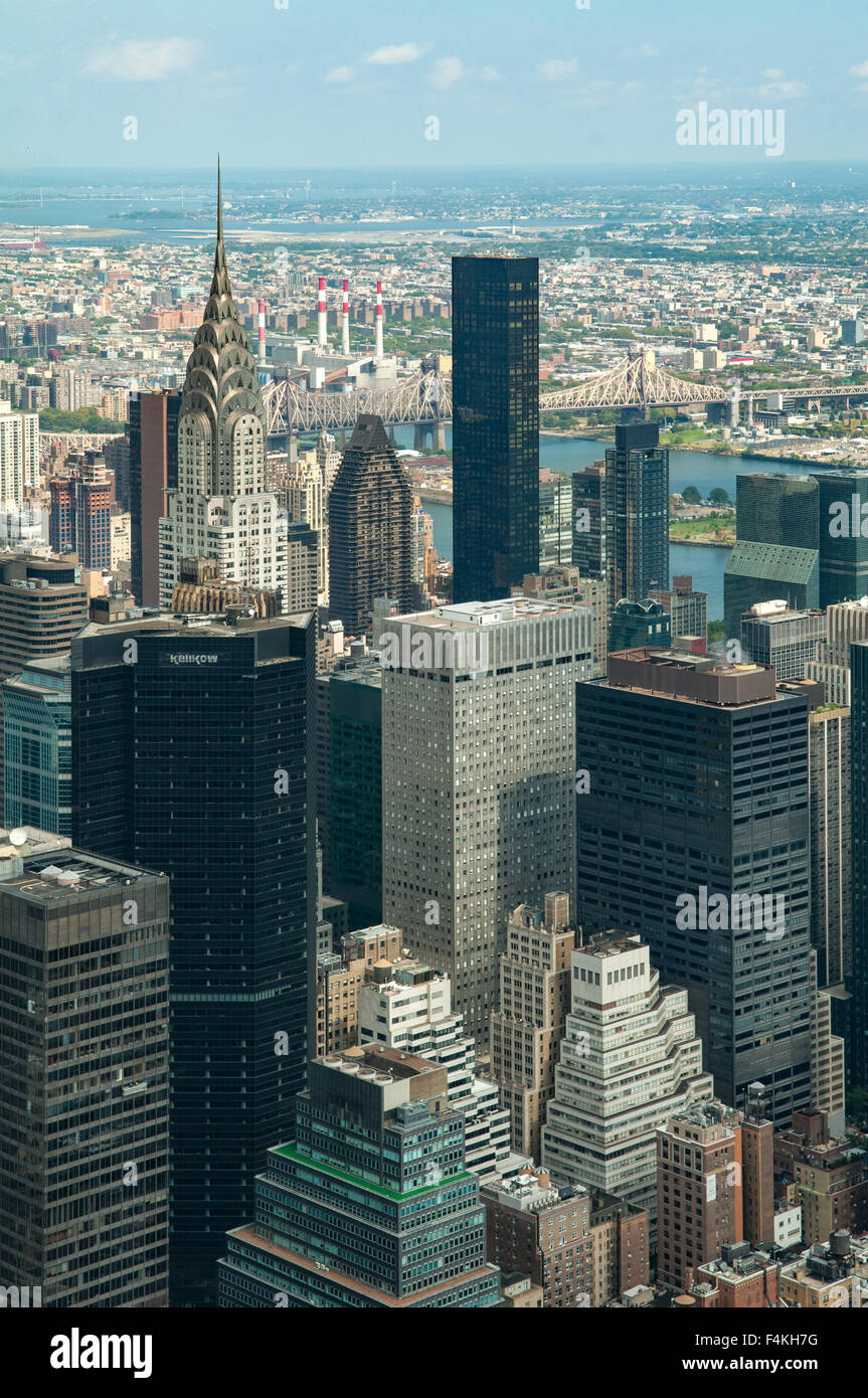 Ansicht Nord östlich von New York City Skyline, USA Stockfoto