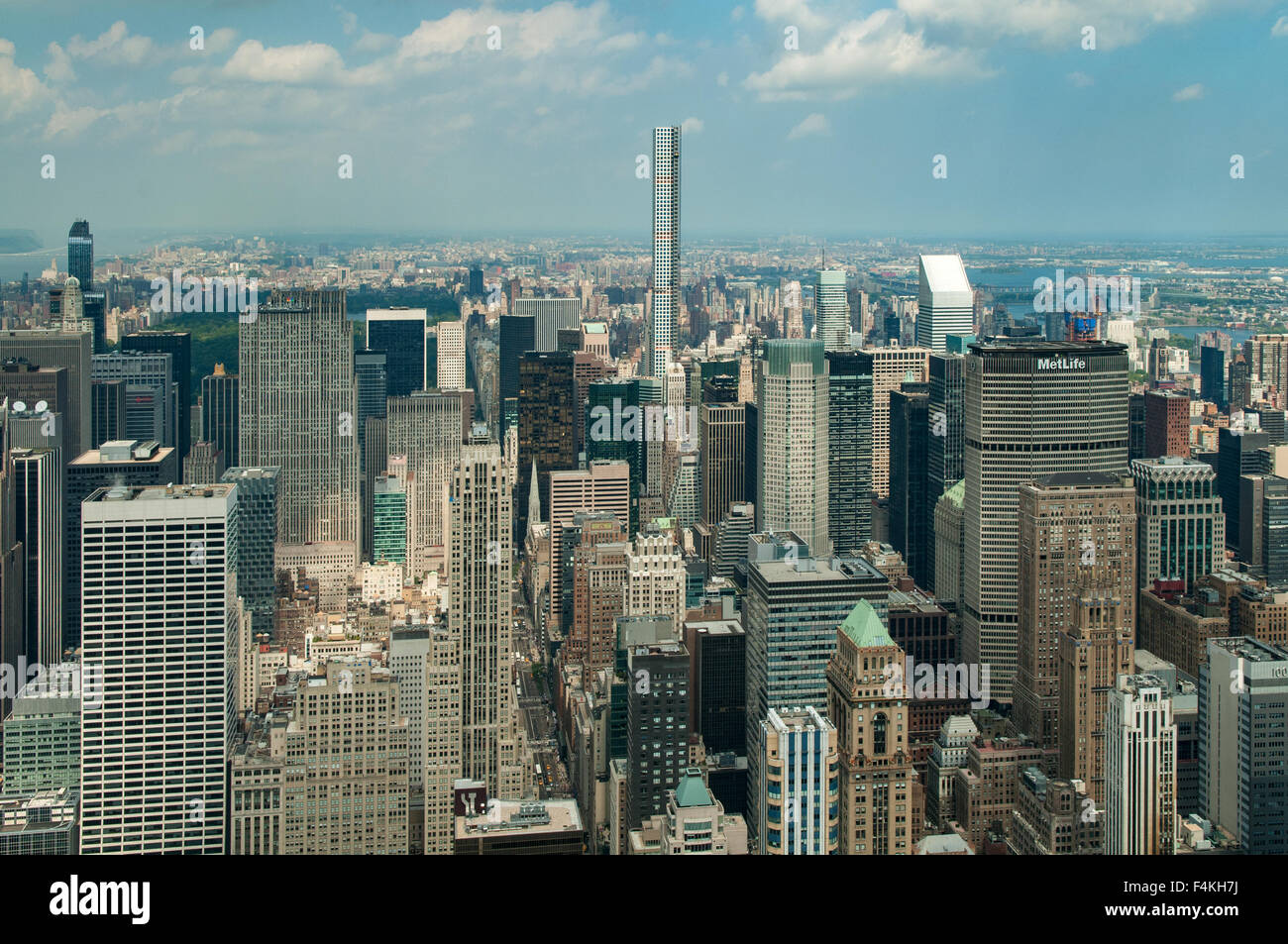 Ansicht Norden von New York City Skyline, USA Stockfoto